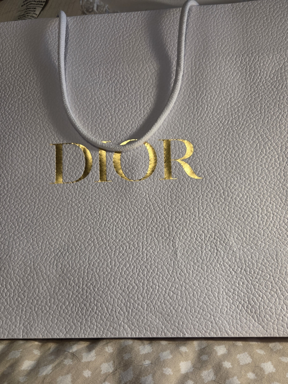 Dior White Gift Bag - Elegant Gold Logo